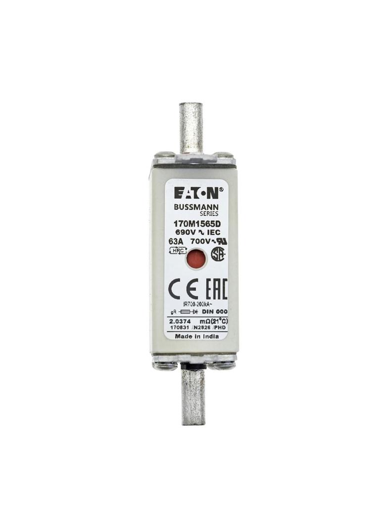 FUSE 63A 690V gR DIN 000 HSDNH Wkładka szybka 63A 690V gR DIN 000 podwójny wskaźnik 170M1565D EATON