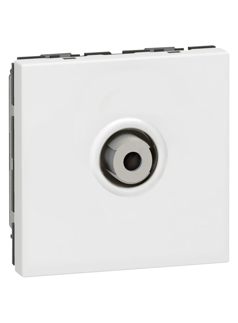 MOSAIC GNIAZDO POJEDYNCZE TV TYPU  F  PRZYKRĘCANE - 2 MODYŁU BIAŁE MĘSKIE, Legrand