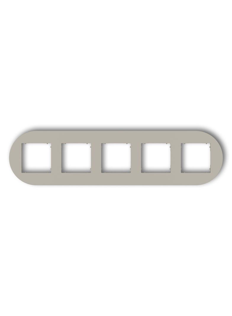MINI Ramka uniwersalna pięciokrotna okrągła z tworzywa taupe