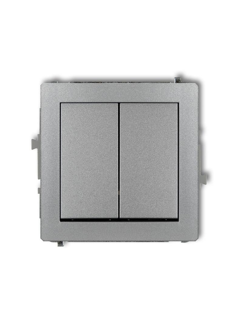 DECO Mechanizm łącznika podwójnego krzyżowego (dwa klawisze bez piktogramu) srebrny metalik