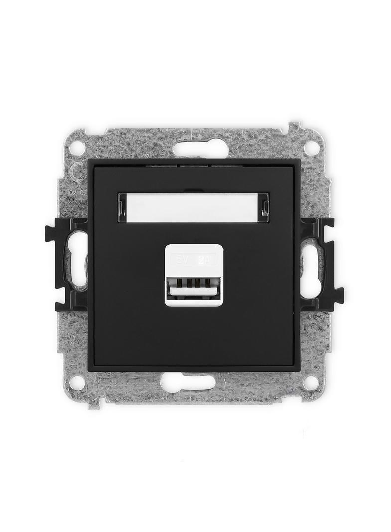 ICON Ładowarka USB pojedyncza USB A, 10W max., 5V, 2A czarny mat 12ICUSB-3 KARLIK