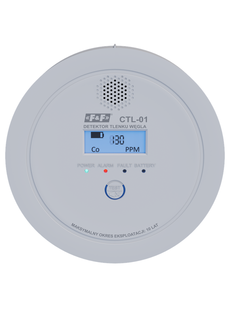 Detektor czujnik tlenku węgla czadu CTL-01 F&F