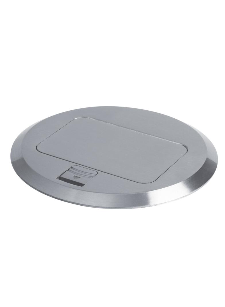 Puszka podłogowa POP-UP okrągła metalowa 1+1/2 gniazd M45 / aluminium BIURO+ 28311 KANLUX