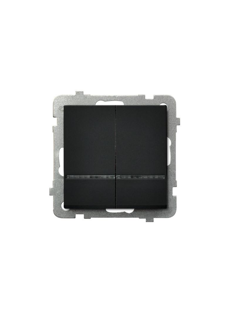 SONATA Łącznik dwugrupowy świecznikowy z podświetleniem niebieskim - kolor czarny metalik