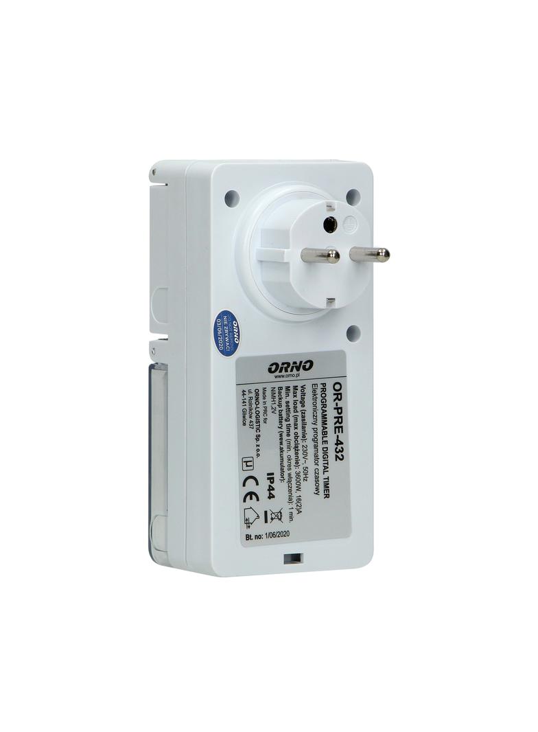 Elektroniczny programator czasowy 8 programów IP44 OR-PRE-432 ORNO