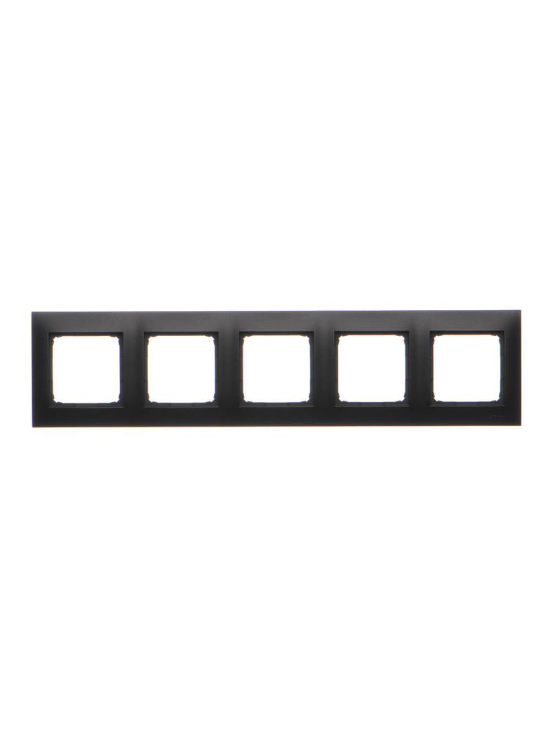 Simon 54 Premium Ramka 5-krotna PREMIUM do puszek karton-gips IP20 / IP44 czarny DRK5/49 KONTAKT