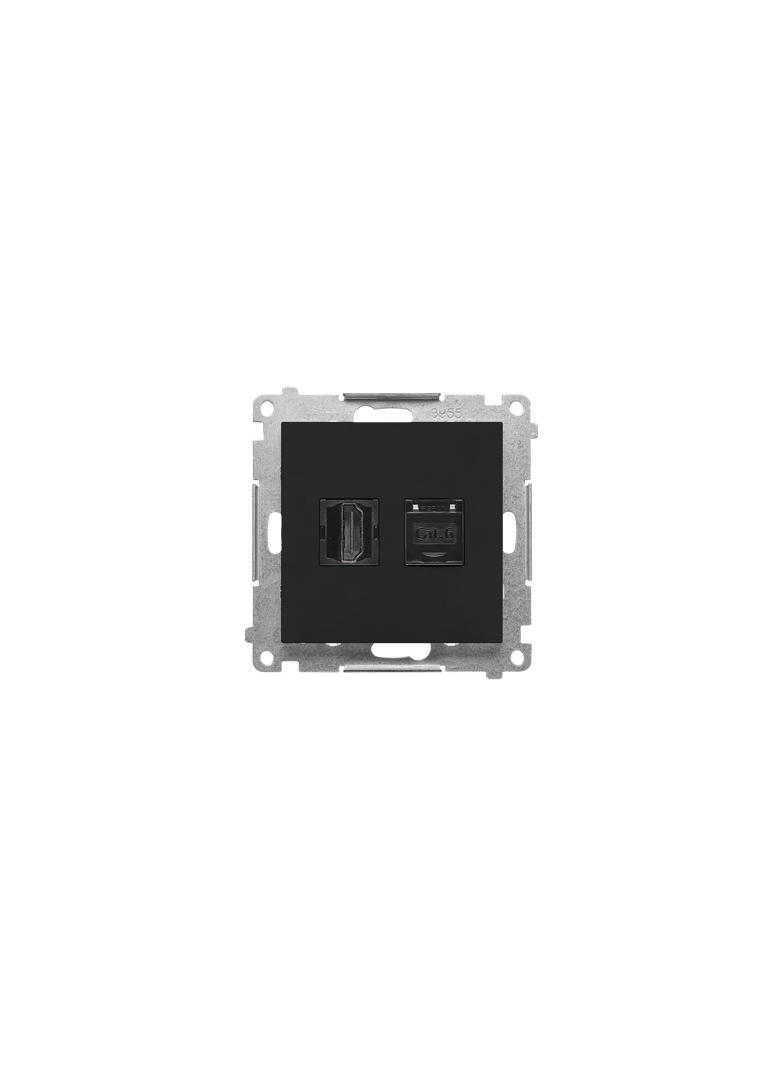 Simon 55 Gniazdo HDMI + RJ45 kat.6 Czarny mat TGHRJ45.01/149 KONTAKT