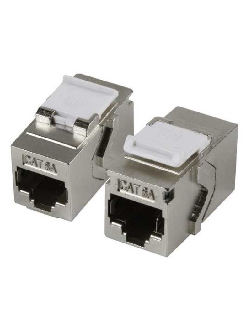 Adapter RJ45 kat. 6A STP Keystone Snap-In metalowa obudowa