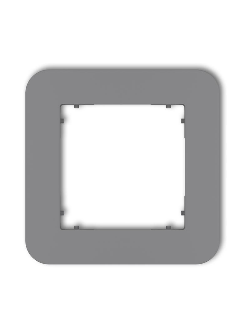 MINI Ramka uniwersalna pojedyncza zaokrąglona z tworzywa szary mat