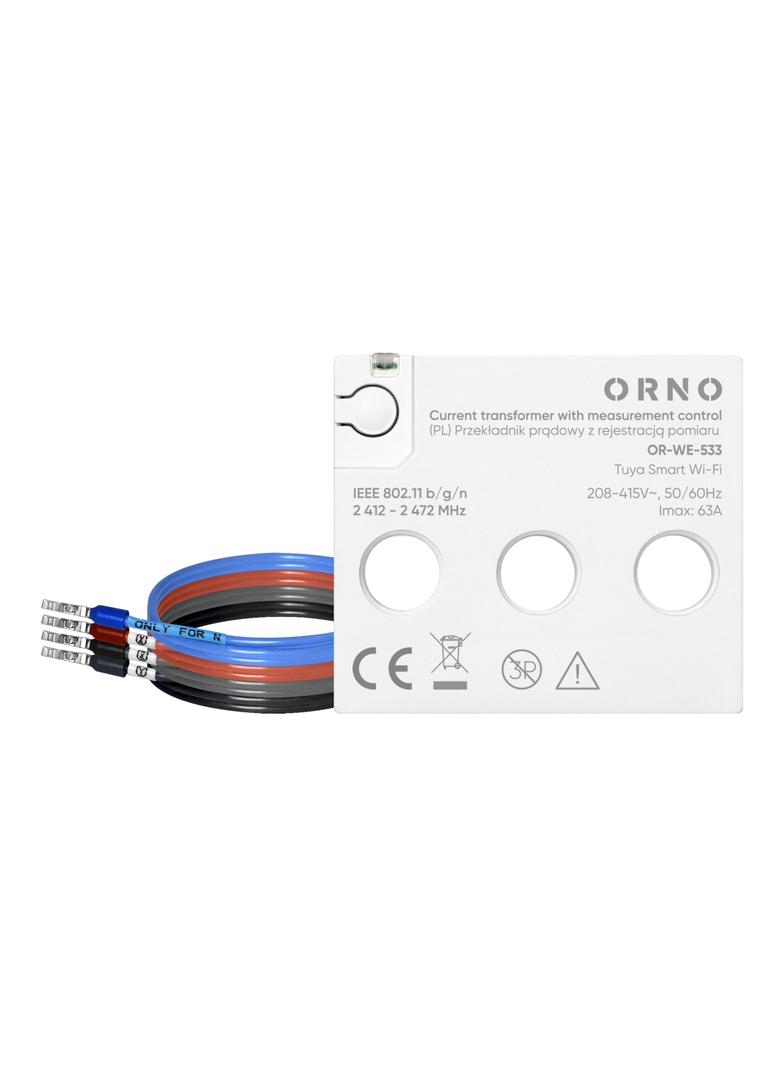 Przekładnik prądowy trójfazowy z rejestracją pomiaru, max. 440V/63A, Tuya Smart Wi-Fi