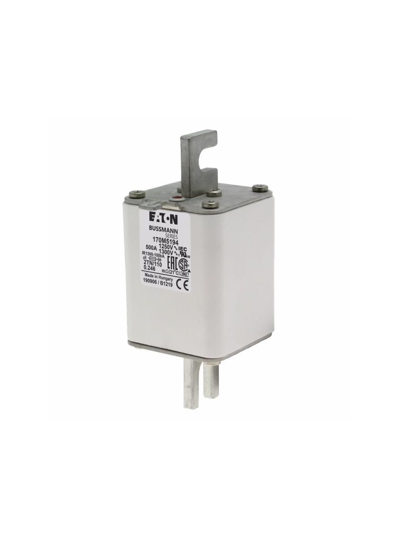 FUSE 500A 1250V 2TN/110 AR CU Wkładka szybka 500A AC 1250V rozmiar 2 61x75x138 mm aR DIN I 170M5194