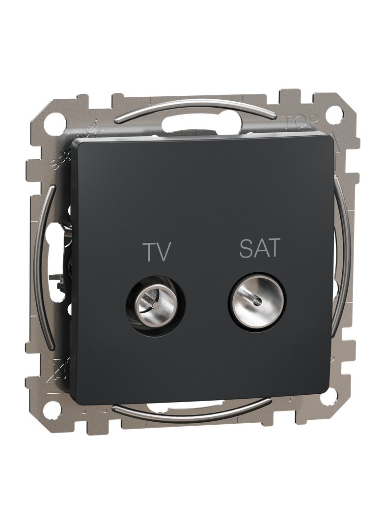 Sedna Design & Elements Gniazdo antenowe TV-SAT przelotowe 10dB czarny antracyt SDD114478S Schneider