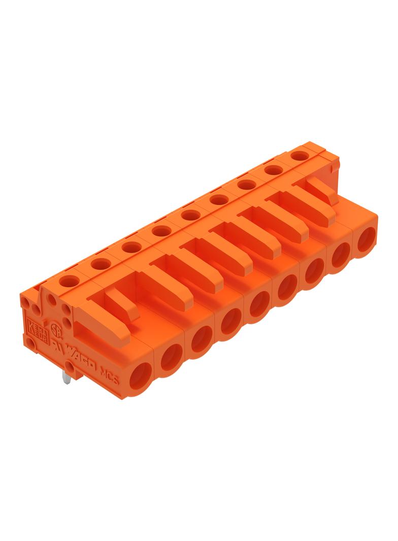 MCS-MIDI Classic gniazdo kątowe 9-bieg. pomarańczowe raster 5,08 mm