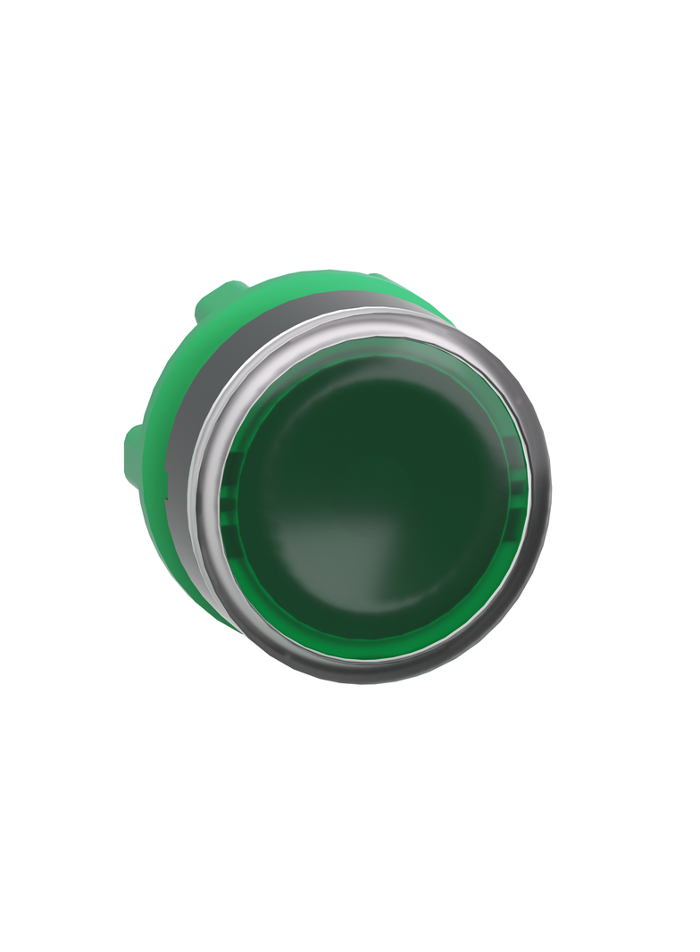 Harmony XB5 Główka przycisku płaskiego z samoczynnym powrotem, LED, zielona plastikowa