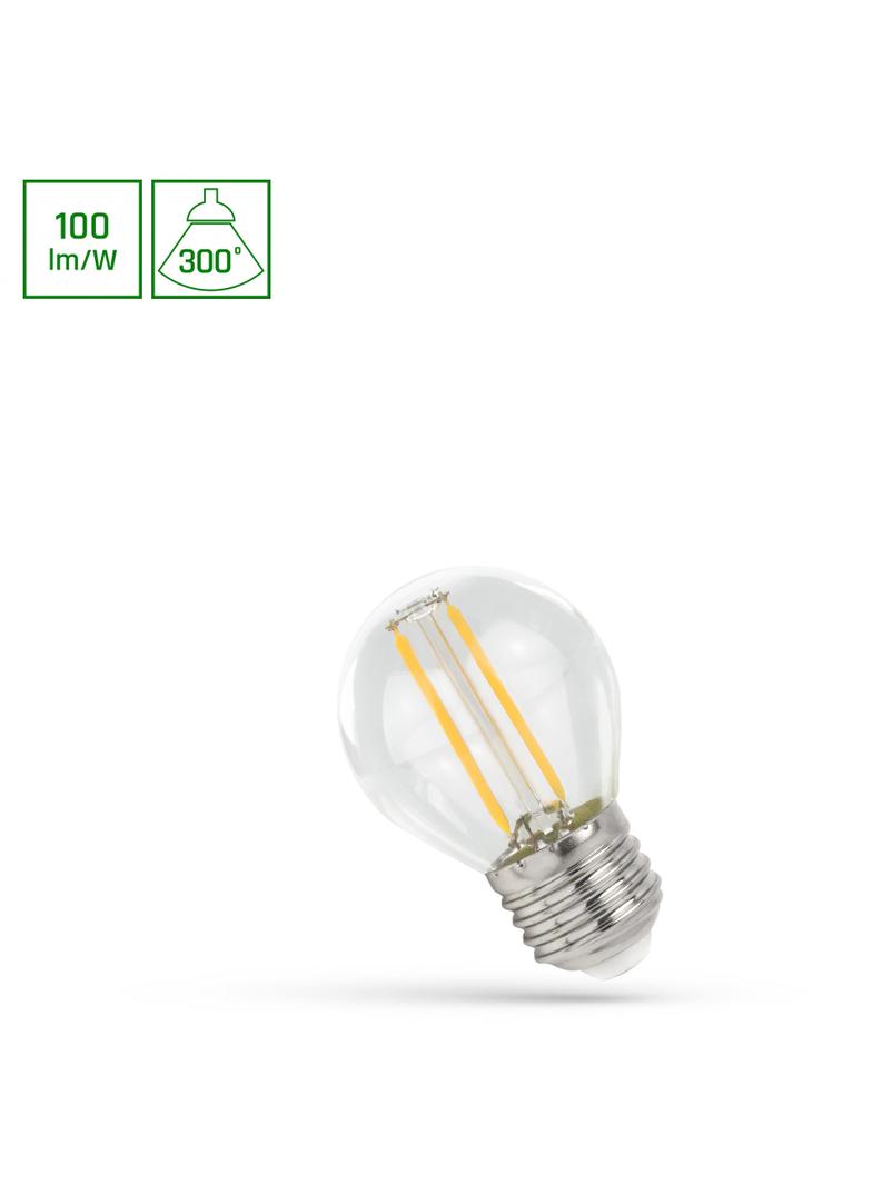 ŻARÓWKA LED KULKA E-27 230V 1W COG WW CLEAR SPECTRUM
