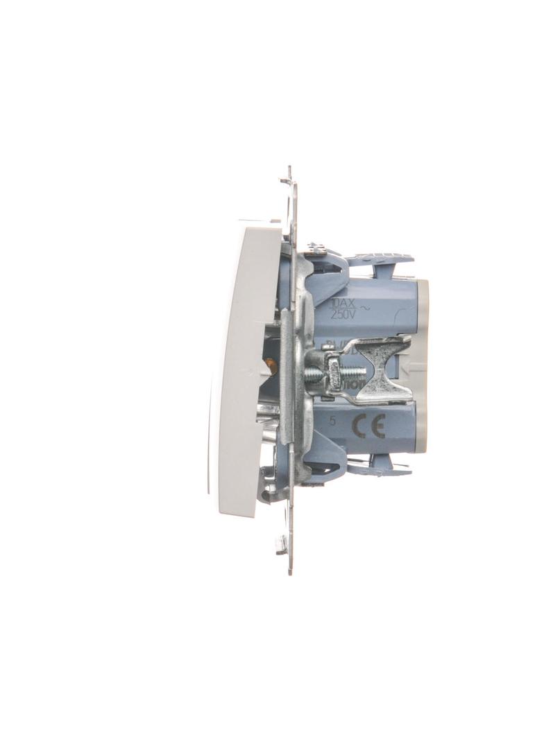 Simon 54 Łącznik świecznikowy do wersji IP44 10A 250V szybkozłączka biały *Posiada wkładkę uszczelniającą pod klawisze DU1W DW5B.01/11 KONTAKT