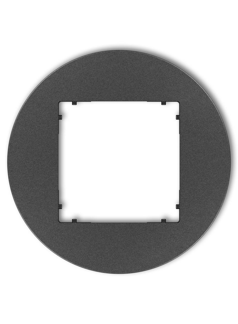 MINI Ramka uniwersalna pojedyncza okrągła z tworzywa grafitowy