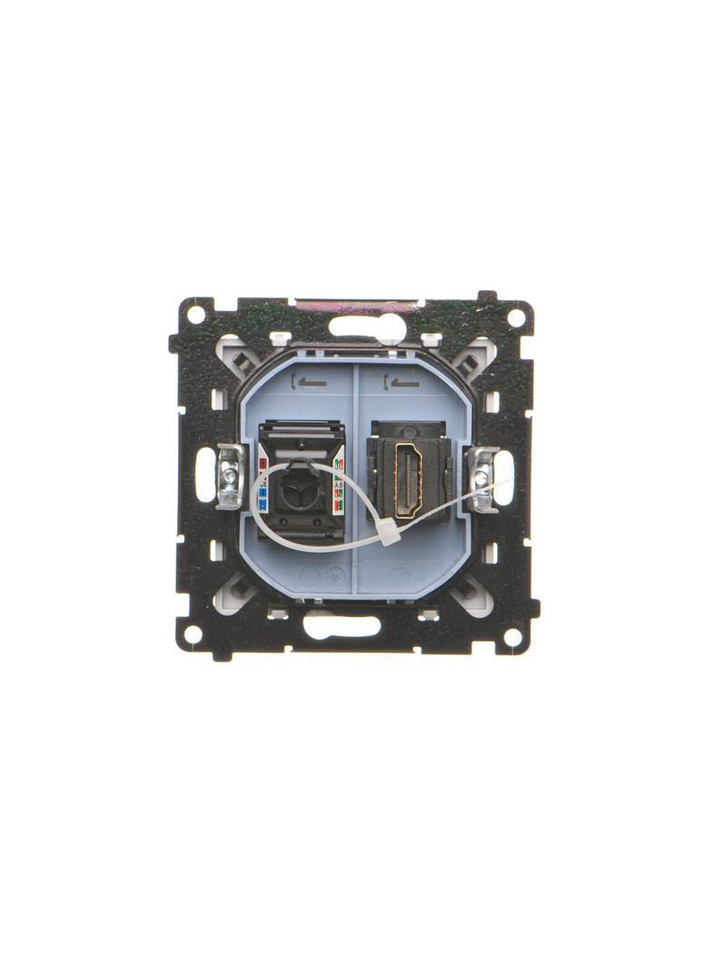 Simon 55 Gniazdo HDMI+RJ45 kat.6 Jasnoszary mat