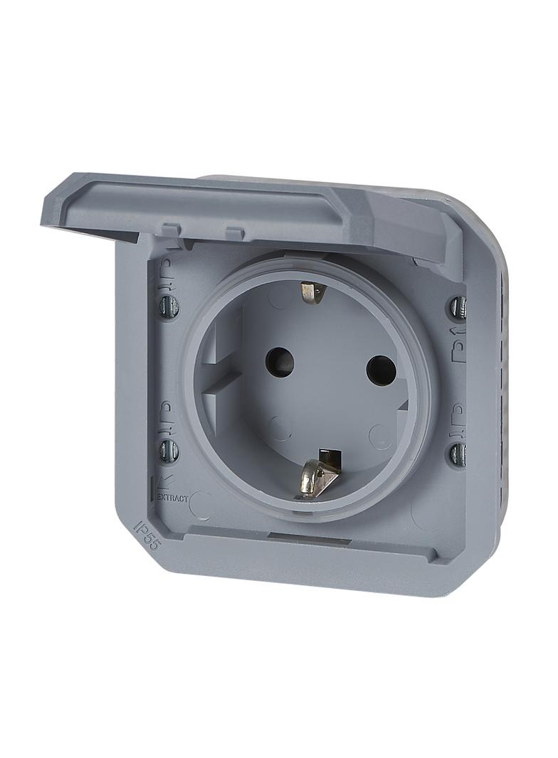NOWE PLEXO - GN. SCHUKO 2P+Z ZACISKI ŚRUBOWE MECHANIZM 16A-250V SZARE 069571L LEGRAND
