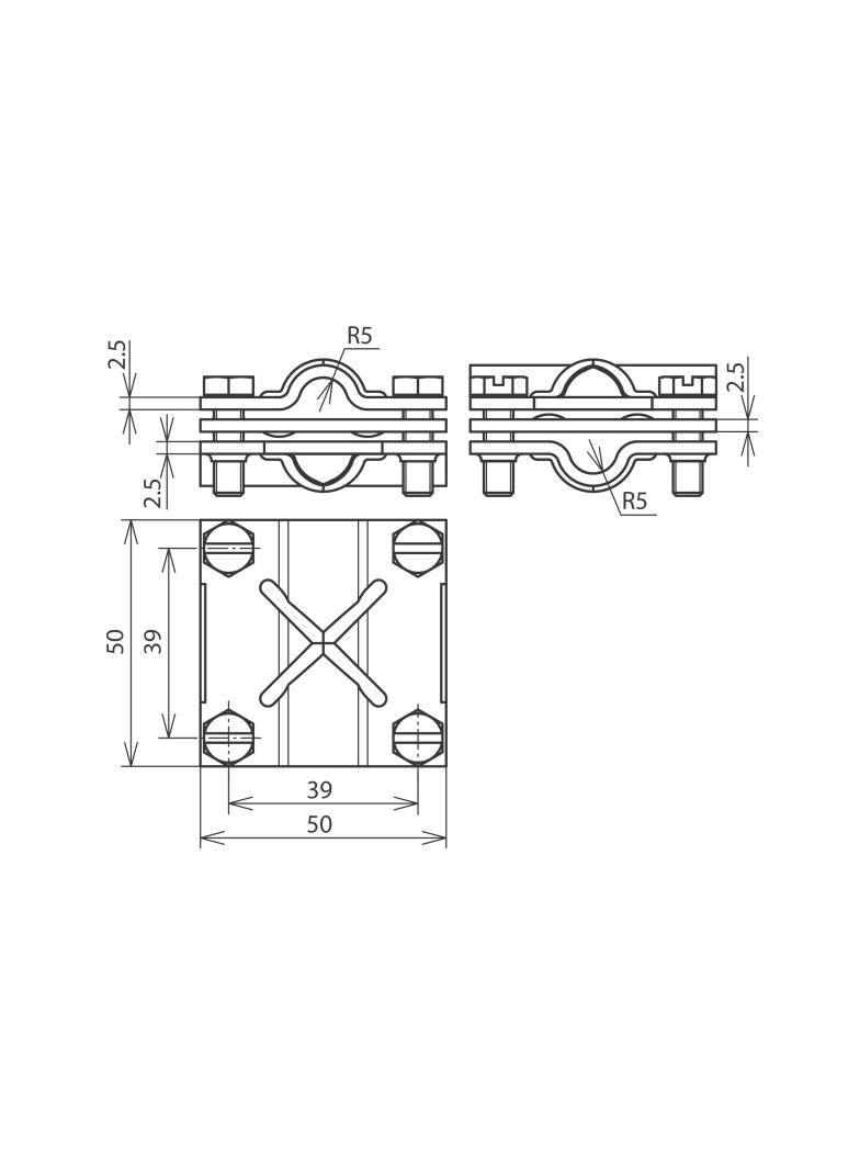 Zacisk krzyżowy z przekładką St/tZn