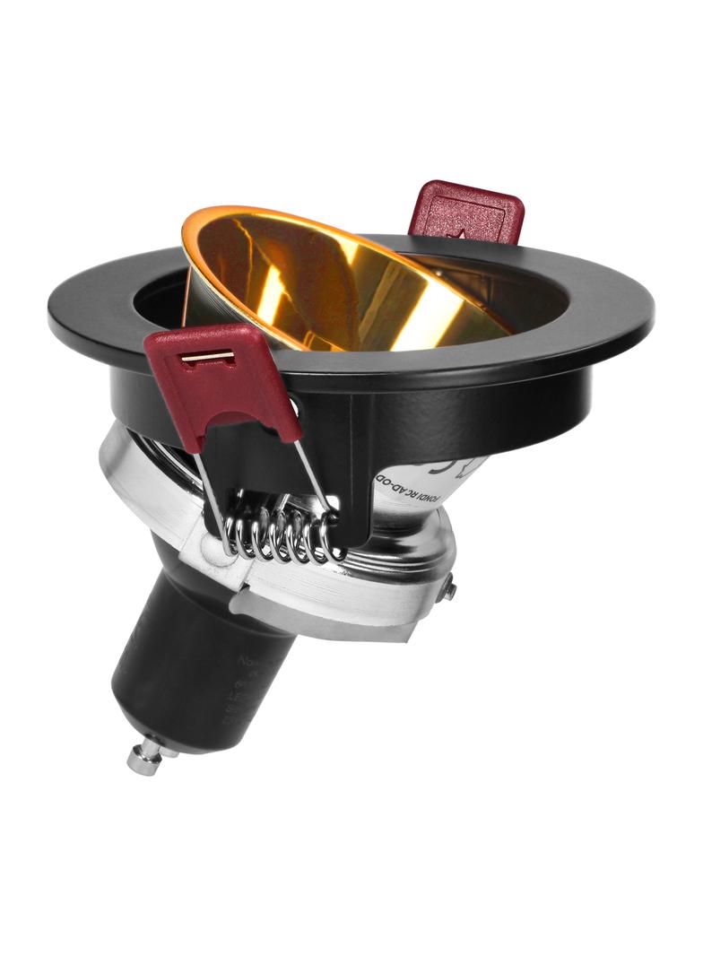 FONDI RC ramka dekoracyjna oprawy punktowej, MR16/GU10 max. 50W, okrągła, stała, aluminiowa, czarno-