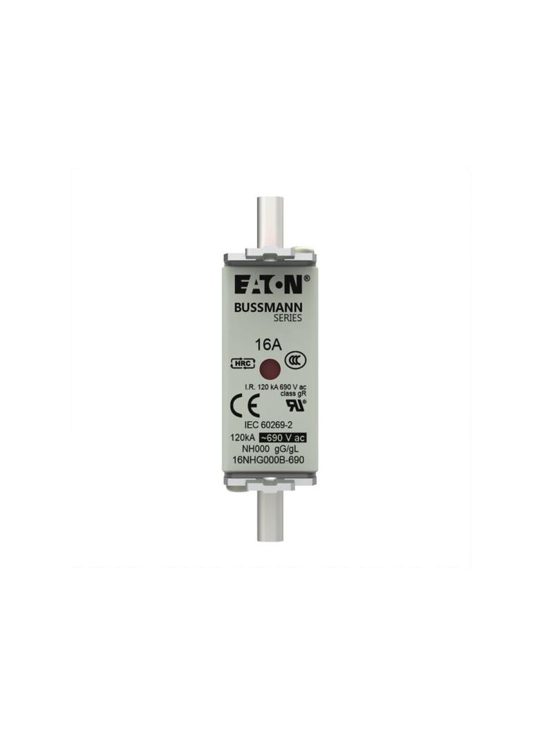 NH FUSE 16AMP 690V gG SIZE 000 Wkładka NH000 16A 690V GL/GG podwójny wskaźnik 16NHG000B-690 EATON