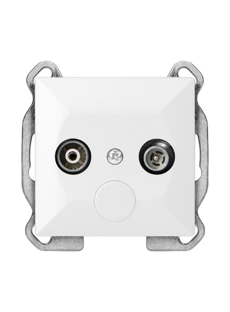 Gniazdo abonenckie "RTV" Pearl, 1,5dbt, GAP-P/K, biały