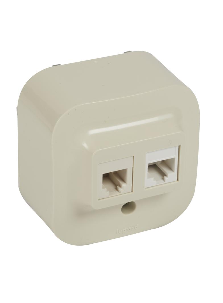 FORIX IP20 - GNIAZDO 1XRJ11 + 1XRJ45 KREMOWE, Legrand