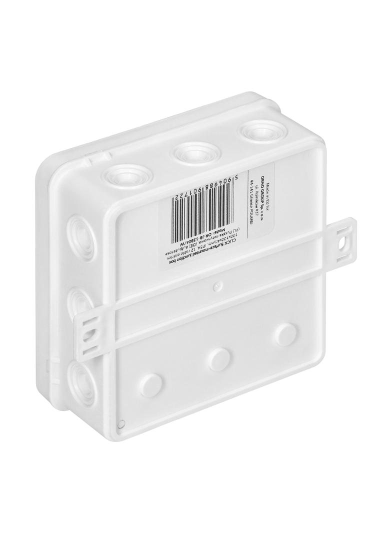 Puszka n/t CLICK IP54 12 przepustów kablowych 100x100x41mm biały OR-JB-13804/W ORNO