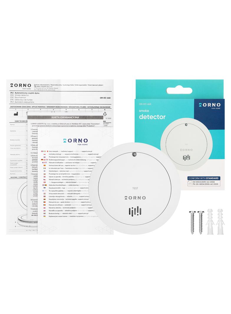 Bateryjny czujnik dymu, wbudowana bateria, żywotność sensora i baterii 10 lat