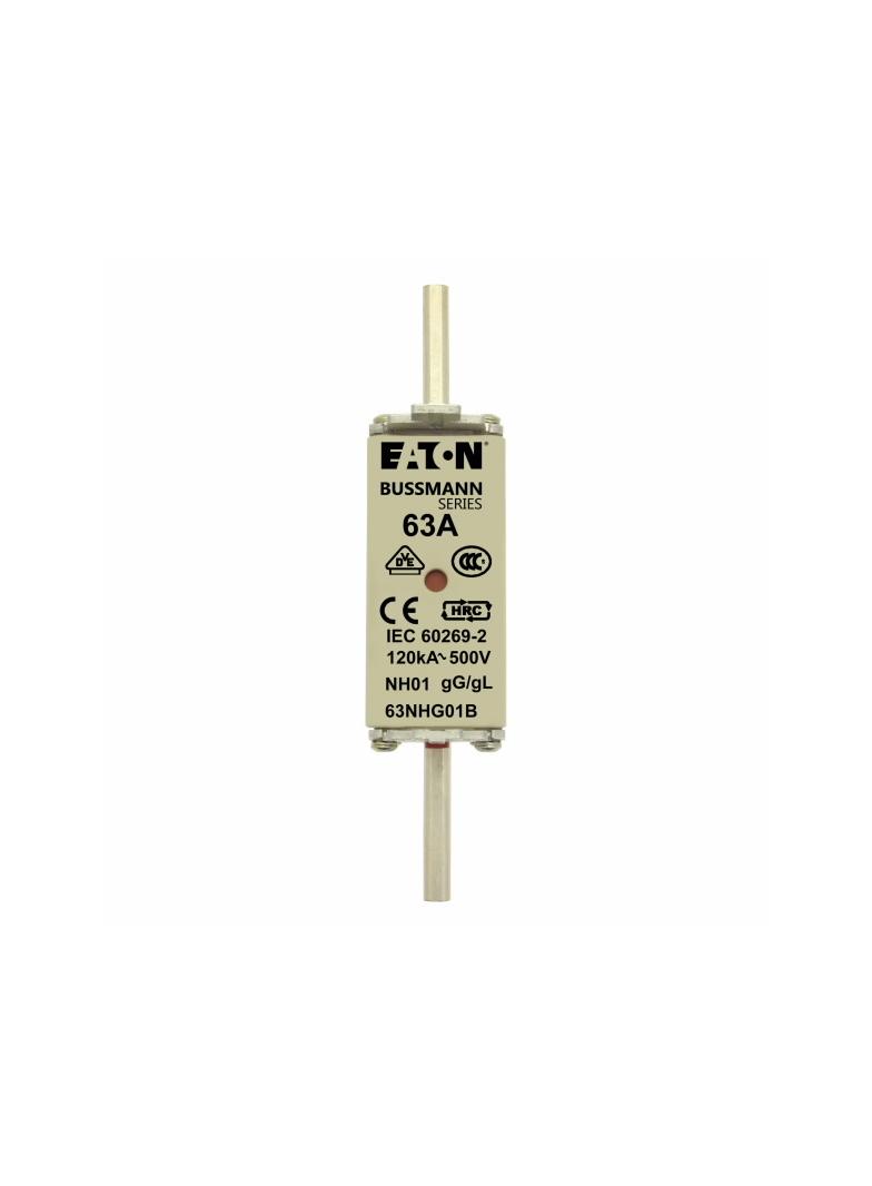 NH FUSE 63A 500V GG/GL SIZE 01 Wkładka NH01 63A 500V GL/GG podwójny wskaźnik 63NHG01B EATON