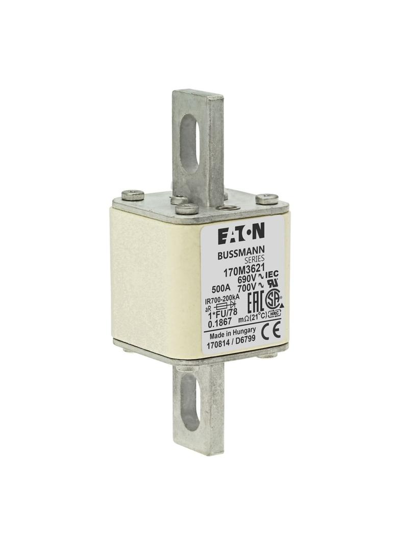 FUSE 500A 690V 1*FU/78 AR UC Wkładka szybka 500A AC 690V rozmiar 1 45x45x110 mm aR, 170M3621 EATON