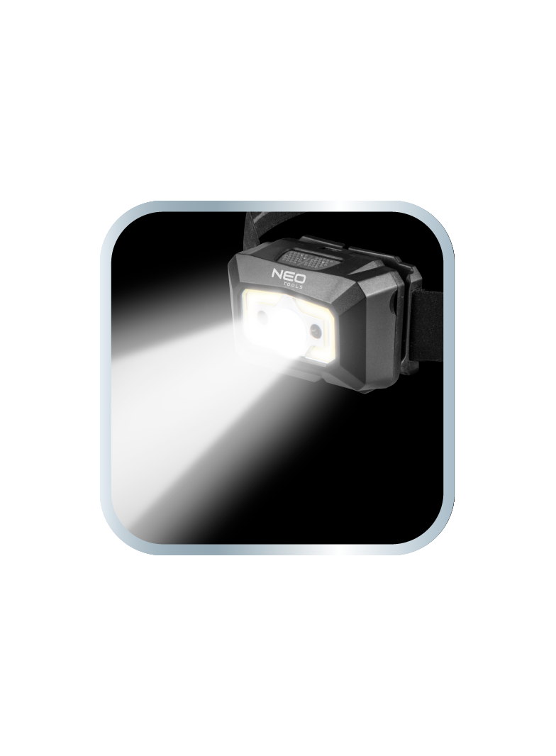 Latarka czołowa akumulatorowa USB 250 lm COB LED + czujnik ruchu