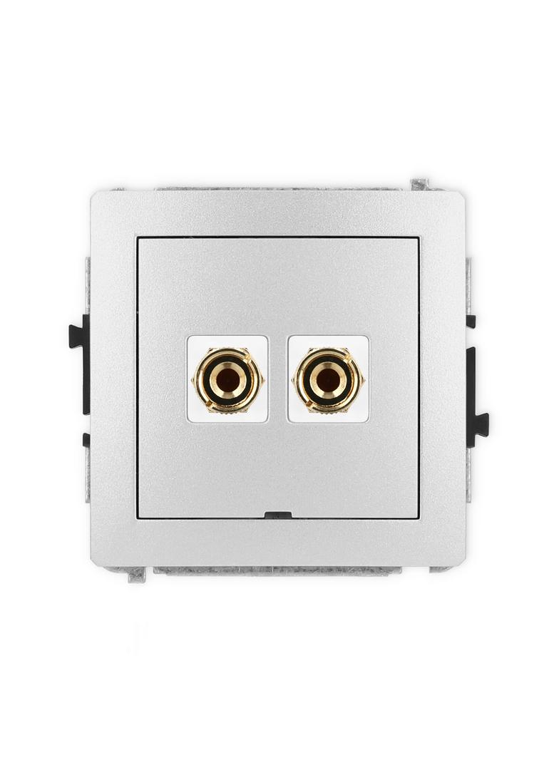 DECO Mechanizm gniazda głośnikowego pojedynczego, bez pola opisowego (typu banan - czerwony i czarny