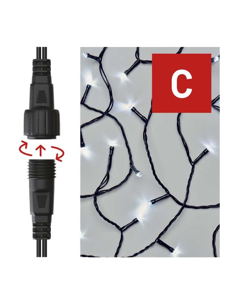 Lampki choinkowe Standard 50 LED 5m zimna biel IP44 timer D1AC02 EMOS