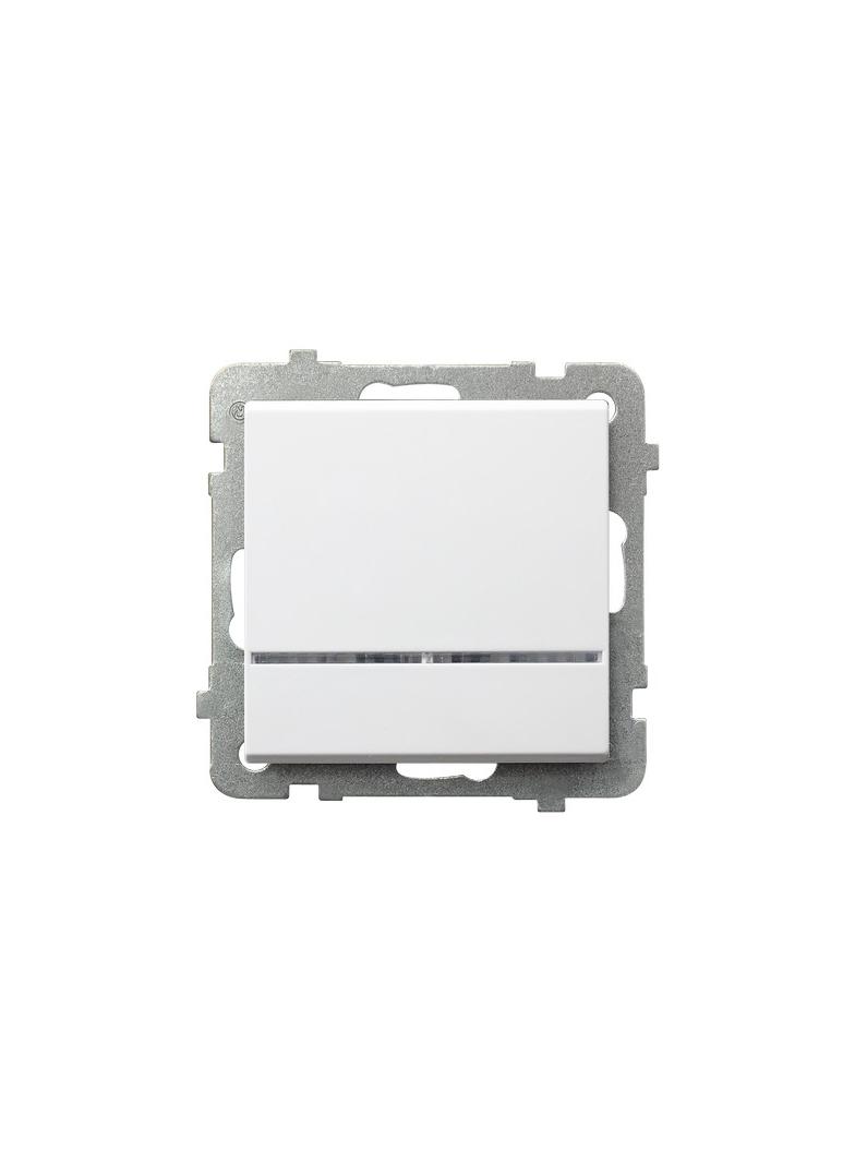 SONATA Łącznik jednobiegunowy z podświetleniem pomarańczowym - kolor biały