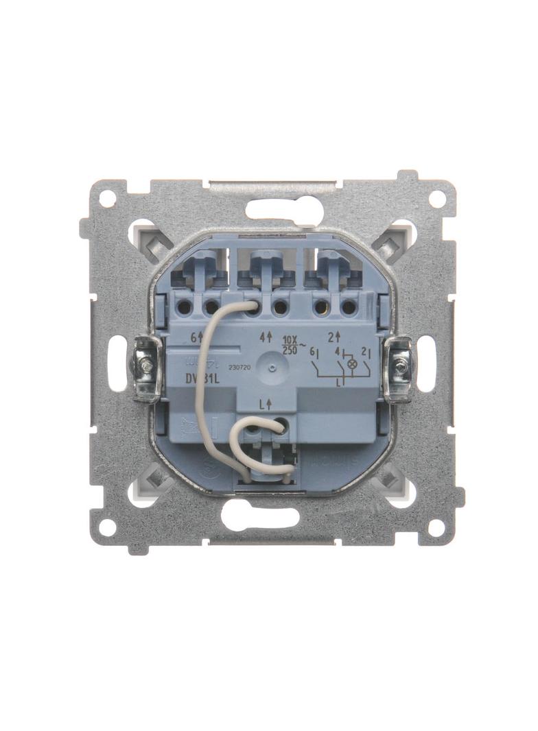 Simon 54 Łącznik potrójny z podświetleniem LED 10A 250V szybkozłączka biały DW31L.01/11 KONTAKT
