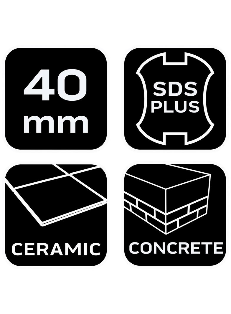 Dłuto SDS Plus 40x250mm 25 st, GRAPHITE 57H554 GTX 57-554 GTX Poland