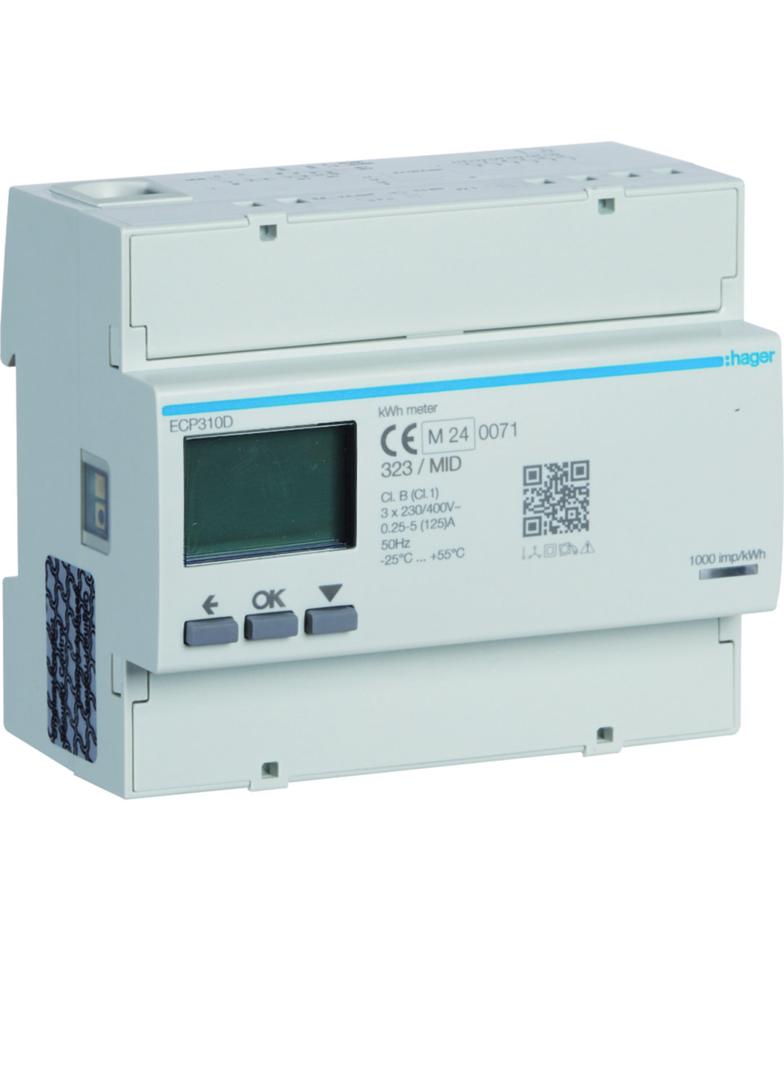 agardio.measure Licznik energii elektrycznej 3-f, 125A 6M, wyjście imp., MID ECP310D HAGER