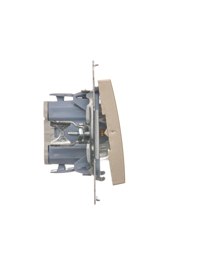 Simon 54 Łącznik dwubiegunowy z podświetleniem LED 10A szybkozłączka złoty mat