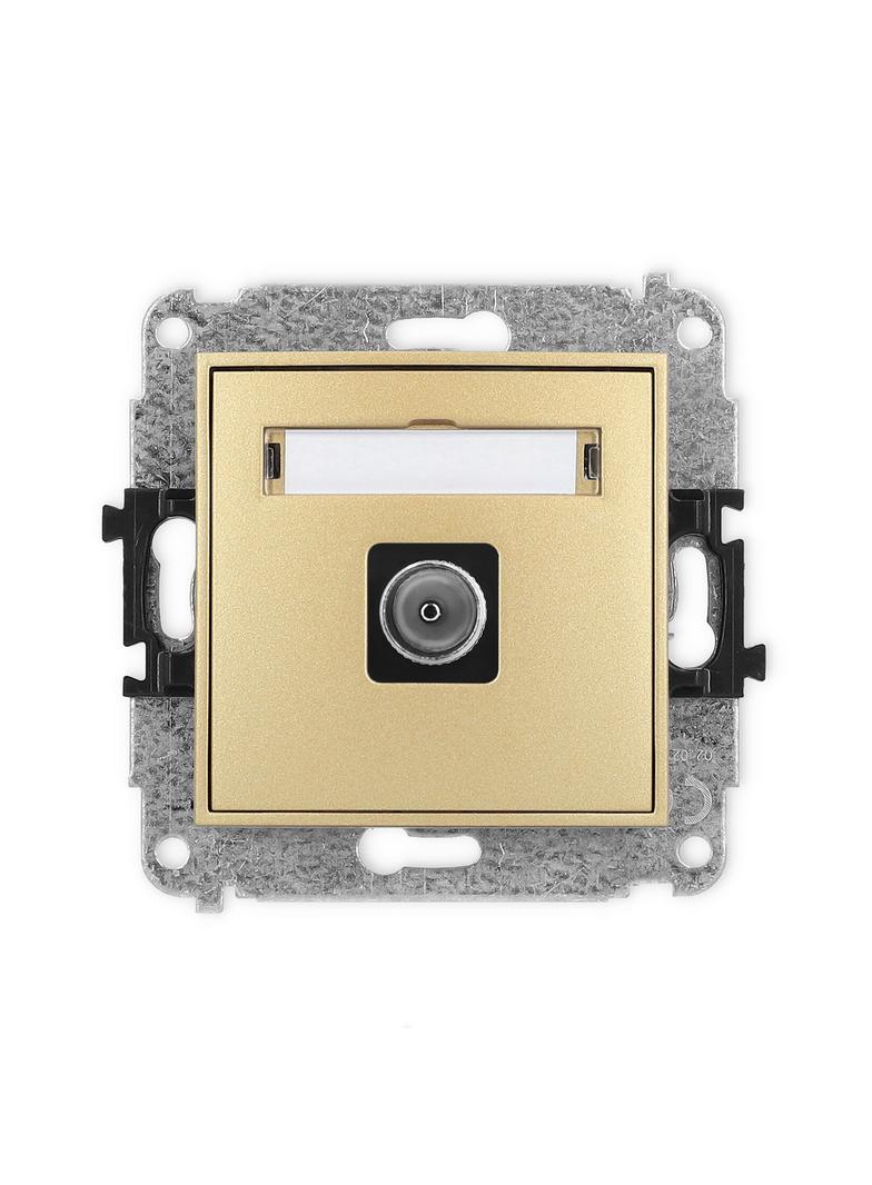 ICON Mechanizm gniazda antenowego pojedynczego TV złoty