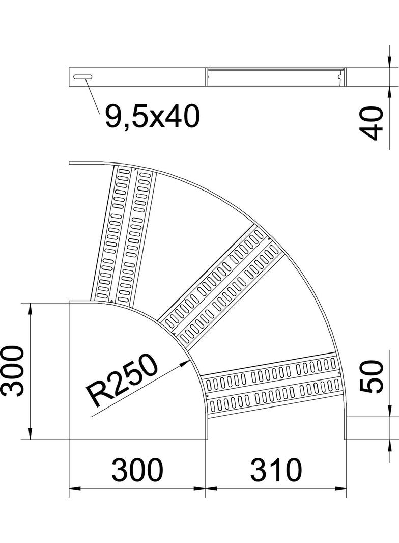 SLZB 90 300 SG Łuk 90°