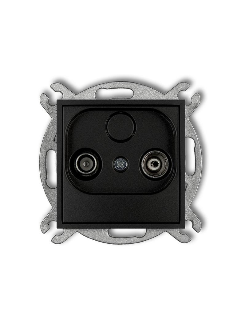ICON Mechanizm gniazda abonenckiego RTV końcowego 2dB czarny mat