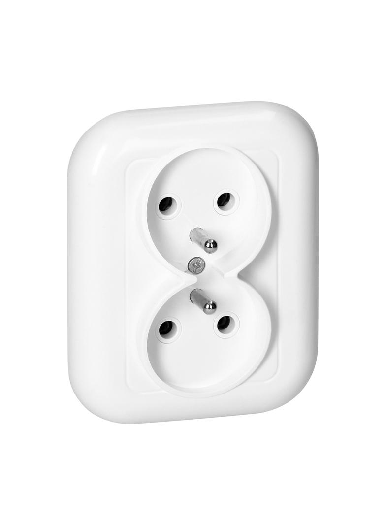 Gniazdo podwójne podtynkowe 2x2p+Z 16A, 250V, FAN, biały PT-6F BIAŁY ORNO