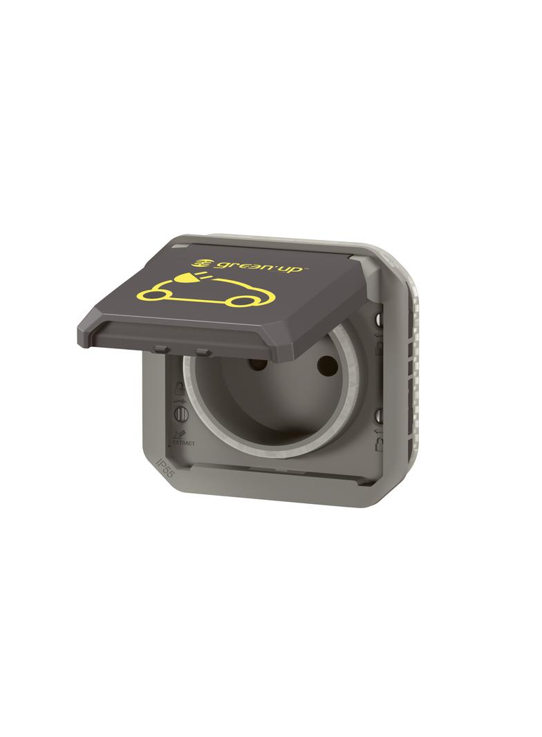 NOWE PLEXO - GN. ŁADOWANIA SAMOCHODÓW ELEKTRYCZNYCH MECHANIZM 16A-250V~ ANTRACYT