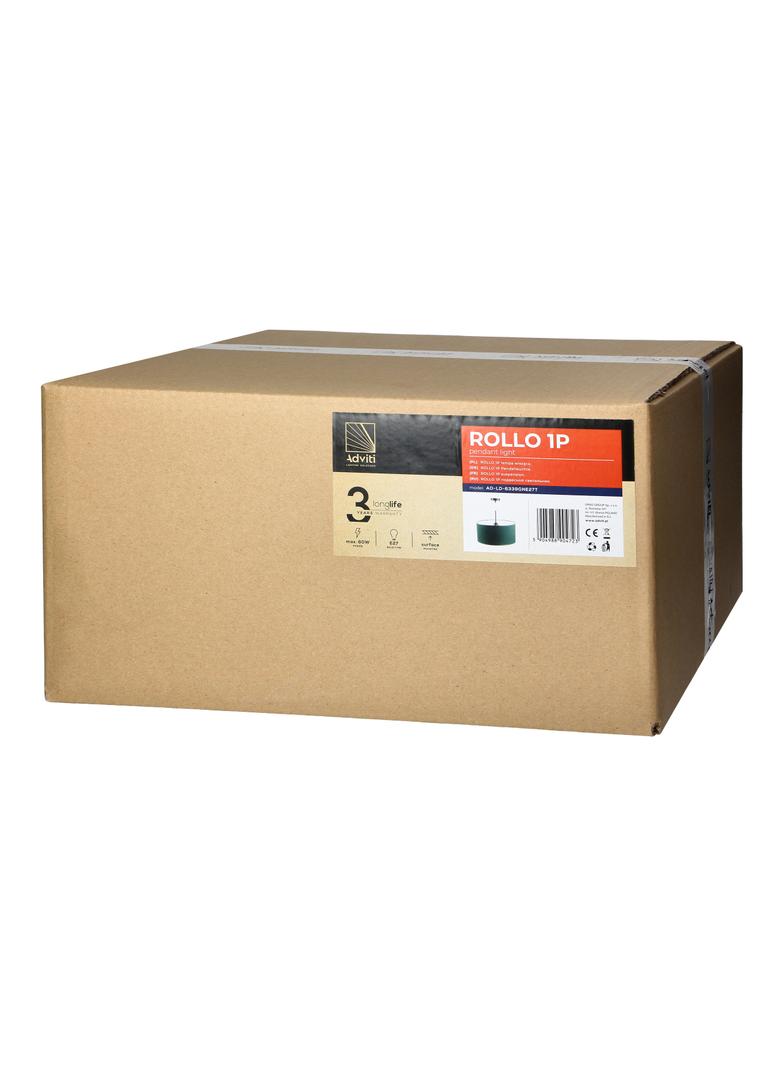 Rollo 1P E27 lampa wisząc max. 60W butelkowa zieleń AD-LD-6339GNE27T ORNO