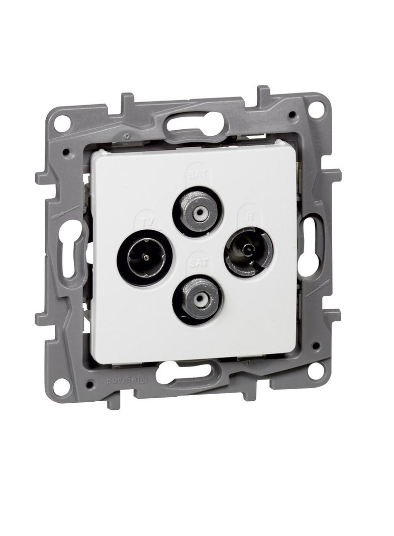 NILOE/NILOE SELECTION - GNIAZDO TV-RD-SAT-SAT KOŃCOWE TYPU GWIAZDA 1,5 DB BIAŁE, Legrand