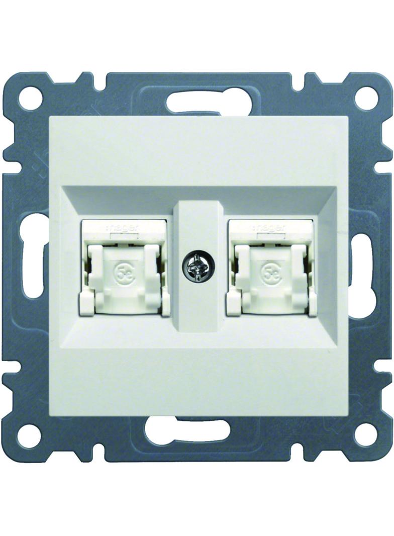 lumina Gniazdo komputerowe podwójne RJ45 kat.5e UTP biały WL2120 HAGER