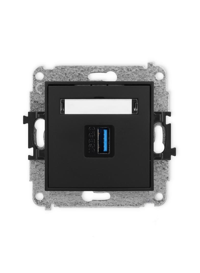 ICON Gniazdo pojedyncze USB A-A 3.0 czarny mat 12IGUSB-5 KARLIK