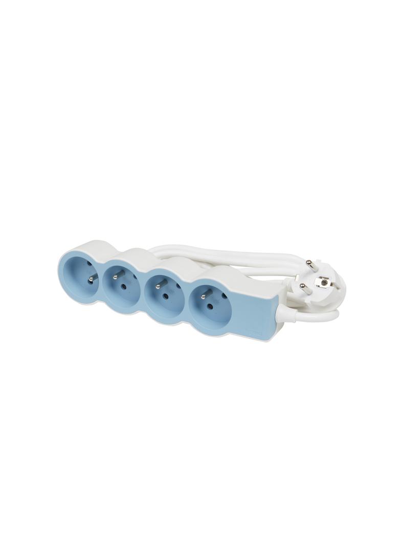 PRZEDŁUŻACZ STANDARD 4X2P+Z, Z PRZEWODEM 1.5 METRA 3X1.0 MM2 - BIAŁY/BŁĘKITNY, Legrand